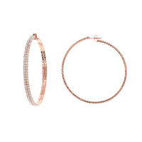40MM 2 LINE PAVE RHINESTONE HOOP EARRINGS