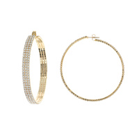 40MM CRYSTAL RHINESTONE HOOP EARRINGS