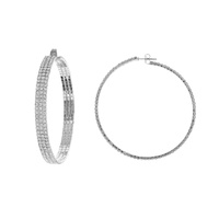 40MM CRYSTAL RHINESTONE HOOP EARRINGS