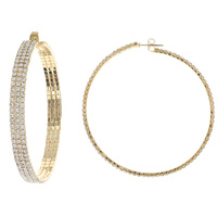 80MM CRYSTAL RHINESTONE HOOP EARRINGS