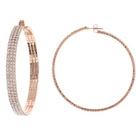 80MM CRYSTAL RHINESTONE HOOP EARRINGS