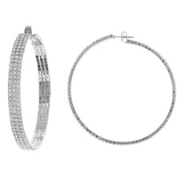 80MM CRYSTAL RHINESTONE HOOP EARRINGS