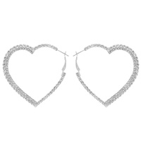 CRYSTAL RHINESTONE HEART HOOP EARRINGS