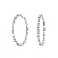 70MM CRYSTAL CLUSTER HOOP EARRINGS IN GOLD AND SILVER TONE METAL