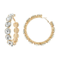 60MM CRYSTAL RHINESTONE LARGE HOOP EARRINGS