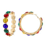 60MM CRYSTAL RHINESTONE LARGE HOOP EARRINGS