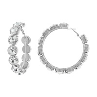 60MM CRYSTAL RHINESTONE LARGE HOOP EARRINGS