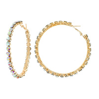 FASHION 60MM RHINESTONE HOOP EARRINGS