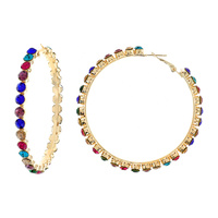 FASHION 60MM RHINESTONE HOOP EARRINGS