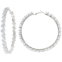 80MM TEARDROP CUT CUBIC ZIRCONIA HOOP EARRINGS