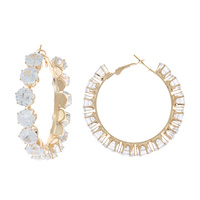 40MM CUBIC ZIRCONIA TENNIS HOOP EARRINGS