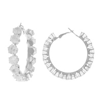 40MM CUBIC ZIRCONIA TENNIS HOOP EARRINGS