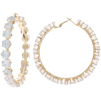 70MM CUBIC ZIRCONIA TENNIS HOOP EARRINGS