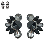 CLUSTERED RHINESTONE CLIP EARRINGS
