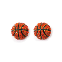 Stone Encrusted Basketball Stud Earrings El116