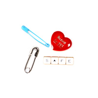 4 PC SAFETY PIN AND HEART PIN SET