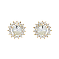 Stone Daisy Flower Stud Earrings