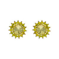 Stone Daisy Flower Stud Earrings