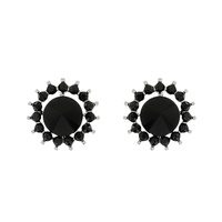 Stone Daisy Flower Stud Earrings