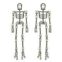 HALLOWEEN JEWELED SKELETON EARRINGS