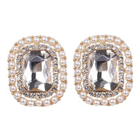 Stone Encrusted Teardrop Earrings Eq130Gcr