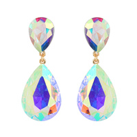 2-TIER TEARDROP CRYSTAL POST EARRINGS