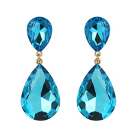 2-TIER TEARDROP CRYSTAL POST EARRINGS
