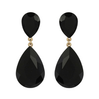 2-TIER TEARDROP CRYSTAL POST EARRINGS