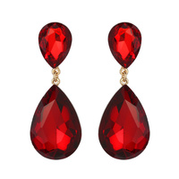 2-TIER TEARDROP CRYSTAL POST EARRINGS