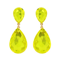 2-TIER TEARDROP CRYSTAL POST EARRINGS