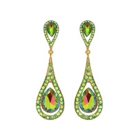 Dangly Teardrop Gem Earrings Eq152Grd