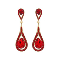 Dangly Teardrop Gem Earrings Eq152Grd