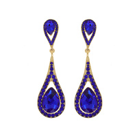 Dangly Teardrop Gem Earrings Eq152Grd