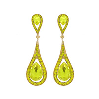 Dangly Teardrop Gem Earrings Eq152Grd