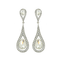Dangly Teardrop Gem Earrings Eq152Grd
