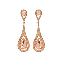 Dangly Teardrop Gem Earrings Eq152Grd