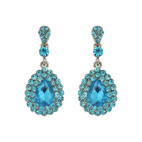 Dangly Teardrop With Stones Earrings