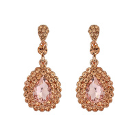 Dangly Teardrop With Stones Earrings