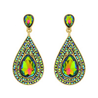 Dangly Teardrop Gem Earrings