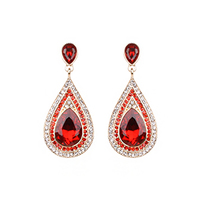 Dangly Teardrop Gem Earrings
