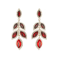 Dangly Marquise Gem Leaf Earrings Eq170Grd