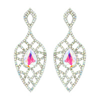 Dangly Teardrop Gem With Stones Earrings Eq177Rab
