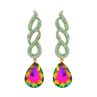 TWIST CRYSTAL RHINESTONE TEARDROP EARRINGS