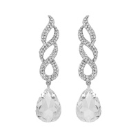 TWIST CRYSTAL RHINESTONE TEARDROP EARRINGS