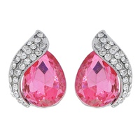 VINTAGE STYLE  PAVE TEARDROP GEM STUD EARRINGS