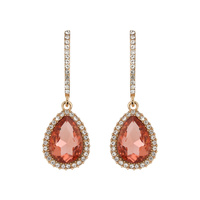 CRYSTAL RHINESTONE LONG DROP TEARDROP EARRINGS