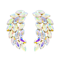 Marquise Gem Leaf Cluster Wing Earrings Eq203Gab