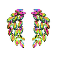 Marquise Gem Leaf Cluster Wing Earrings Eq203Gab