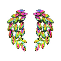 Marquise Gem Leaf Cluster Wing Earrings Eq203Gab