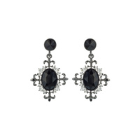 FLEUR DE LIS DETAILED GEM EARRINGS